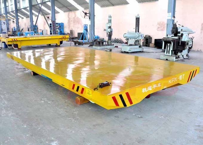 нержавеющий завод 50t регулируя автоматический сбрасывая трейлер платформы на стальных рельсах