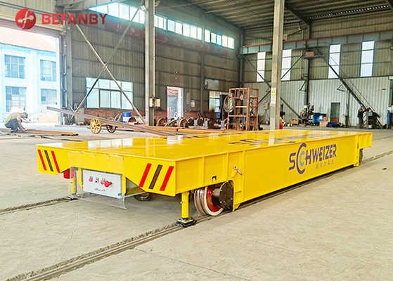 Heat Resisting Ladle Furnace Battery Operated Transfer Trolley With Turning On Rails
