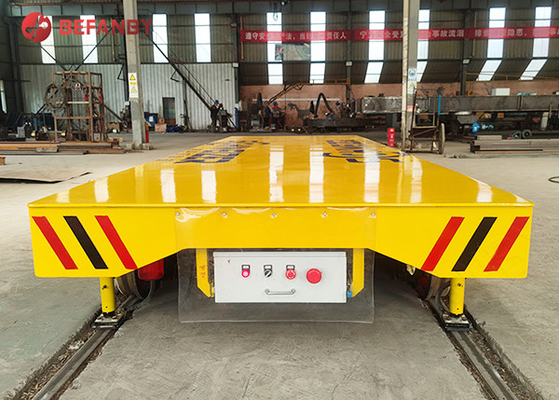 Heat Resisting Ladle Furnace Battery Operated Transfer Trolley With Turning On Rails