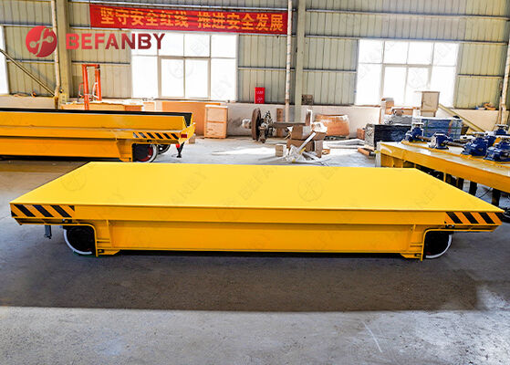 Auto Precast Concrete Floor Industrial Trolley Cart , 1-500 Tons Turning Battery trackless Transfer Trolley