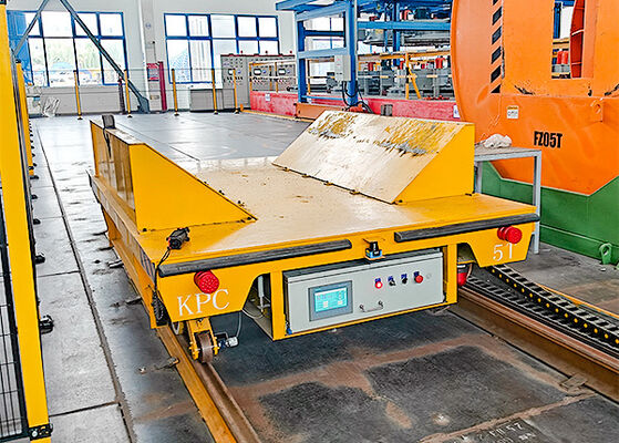 Рельсовая транспортная тележка грузоподъемностью 5 тонн с V-образным устройством и питанием от аккумулятора