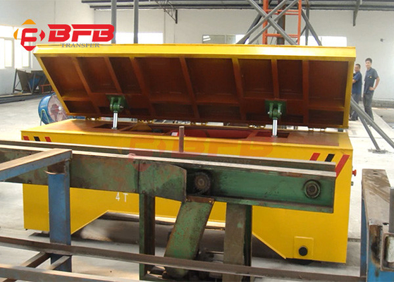 Workshop Scrap Material Transport Electric Flat Car Battery Driven Self Unloading